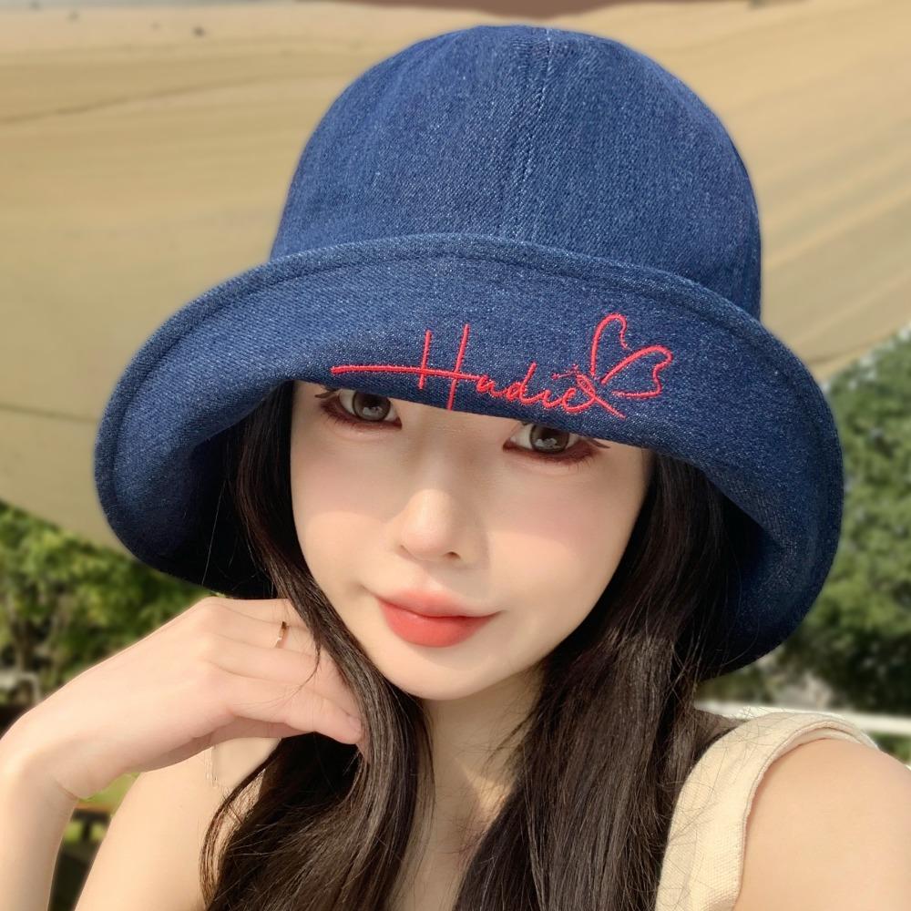 Love Embroidery Fisherman's Hat Foldable Bucket Hat Trendy Sun Hat  Women