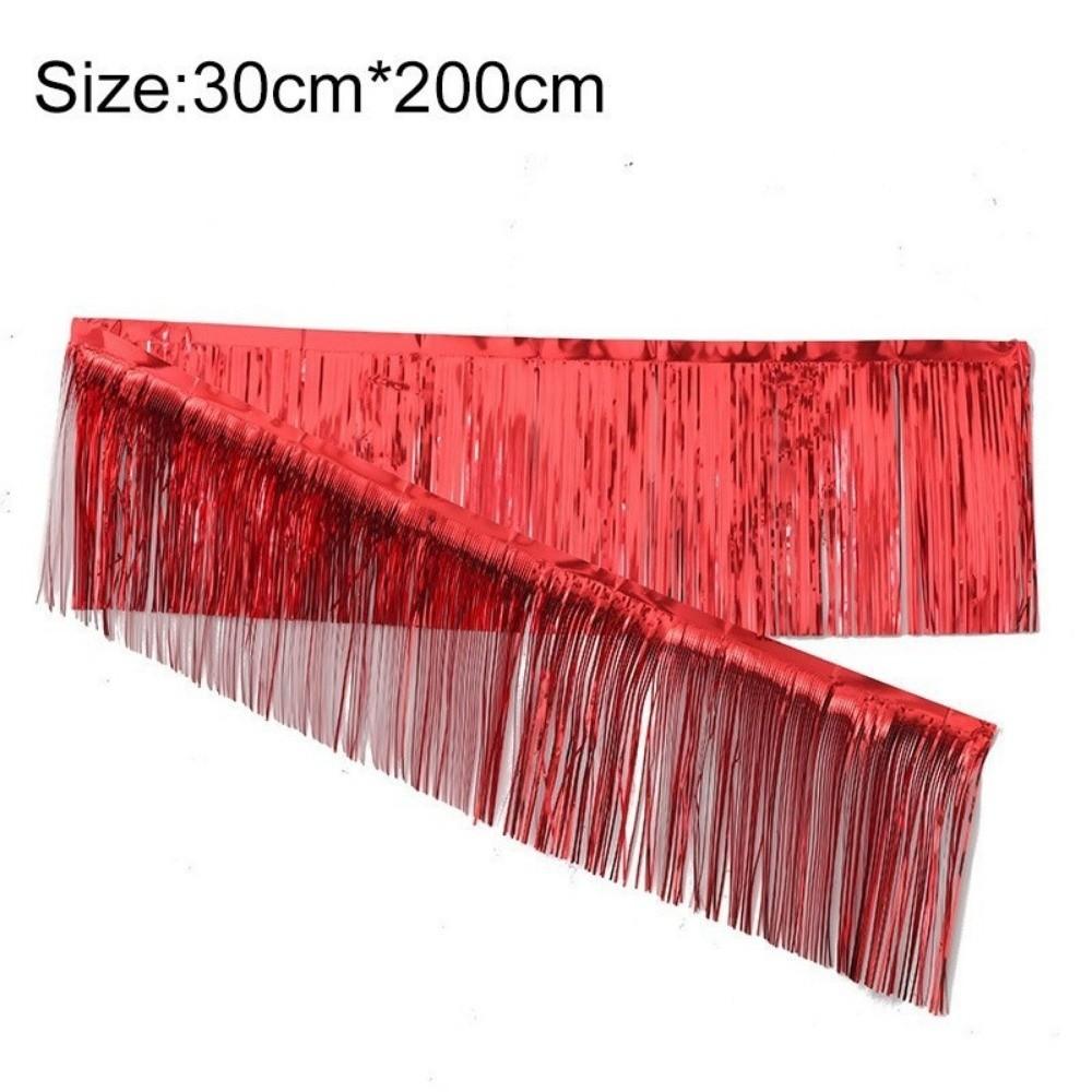 30*200cm Tassels Fringes Banner Shiny Rain Silk Curtain New Garland Curtain  For Wedding Birthday