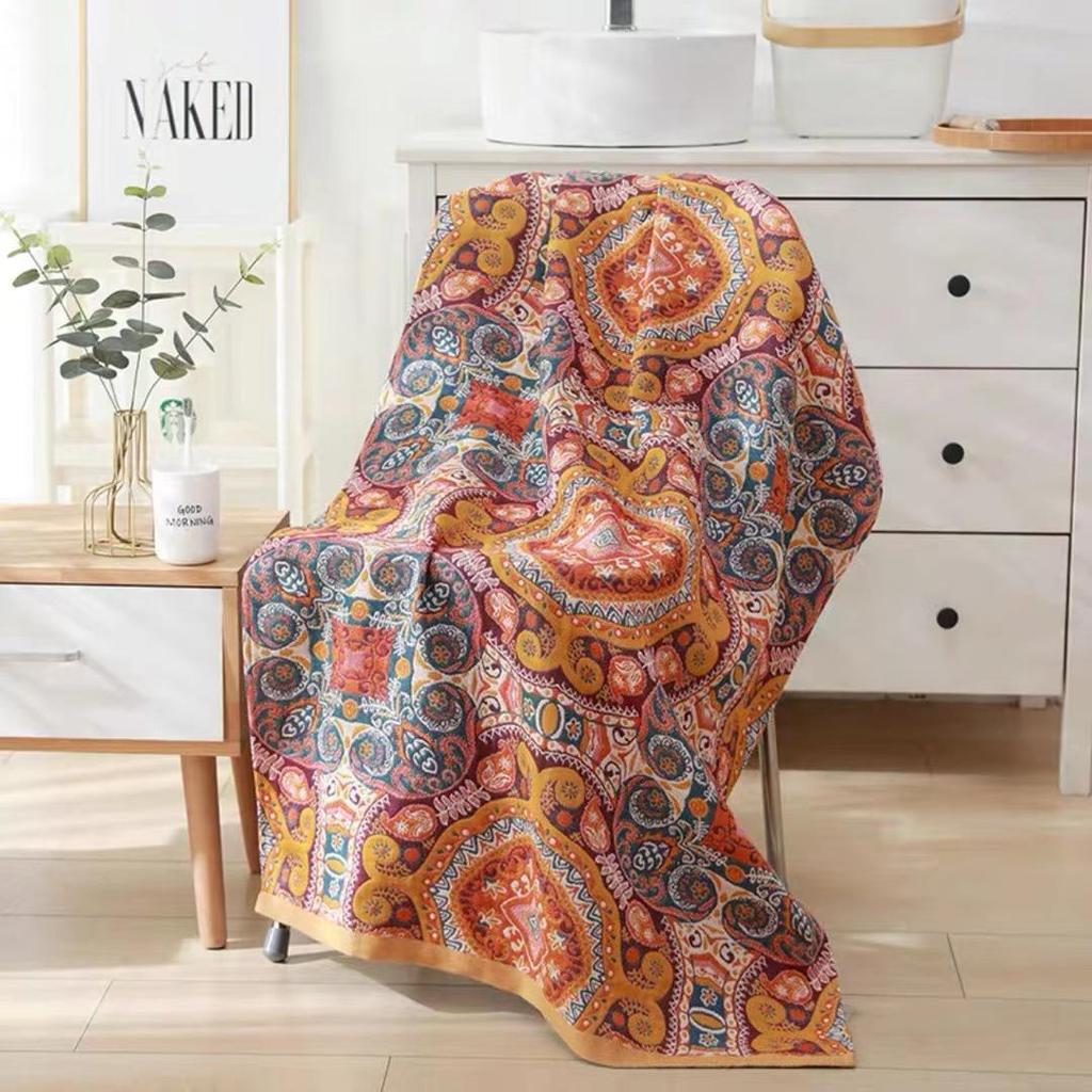Pure Cotton Multi-Layer Gauze Blanket & Towel - Extra Large, Multipurpose use for Bath, Sofa, or Nap.