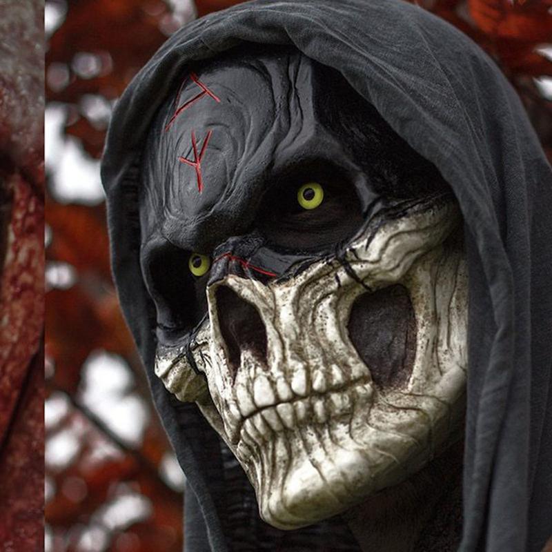 Halloween Ijesztő Koponya Fej Maszk Cosplay Parti Borzalmas Véres Maszkok Karnevál Felnőtt Horror Jelmez Fejfedő Latex Maszk