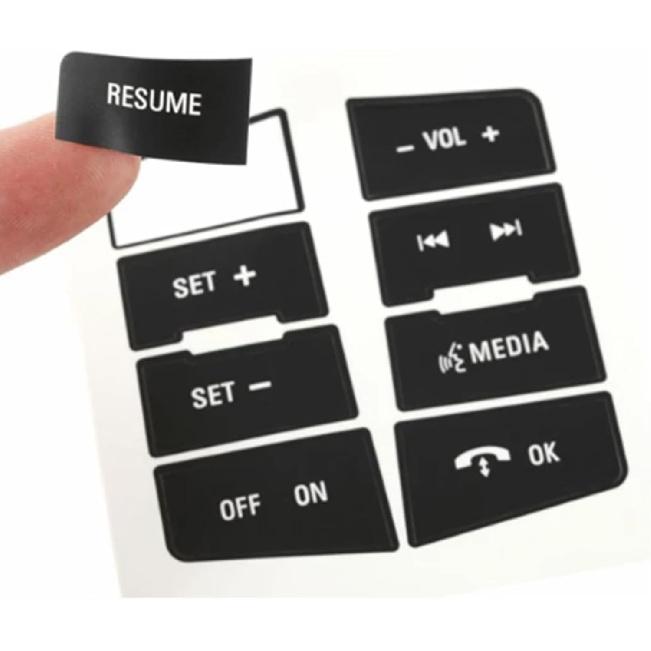 Generic Car Steering Wheel Button Caps Repair Decals Stickers Black for Ford Focus 2008 2009 2010 Automotive Interior Decor, US-001