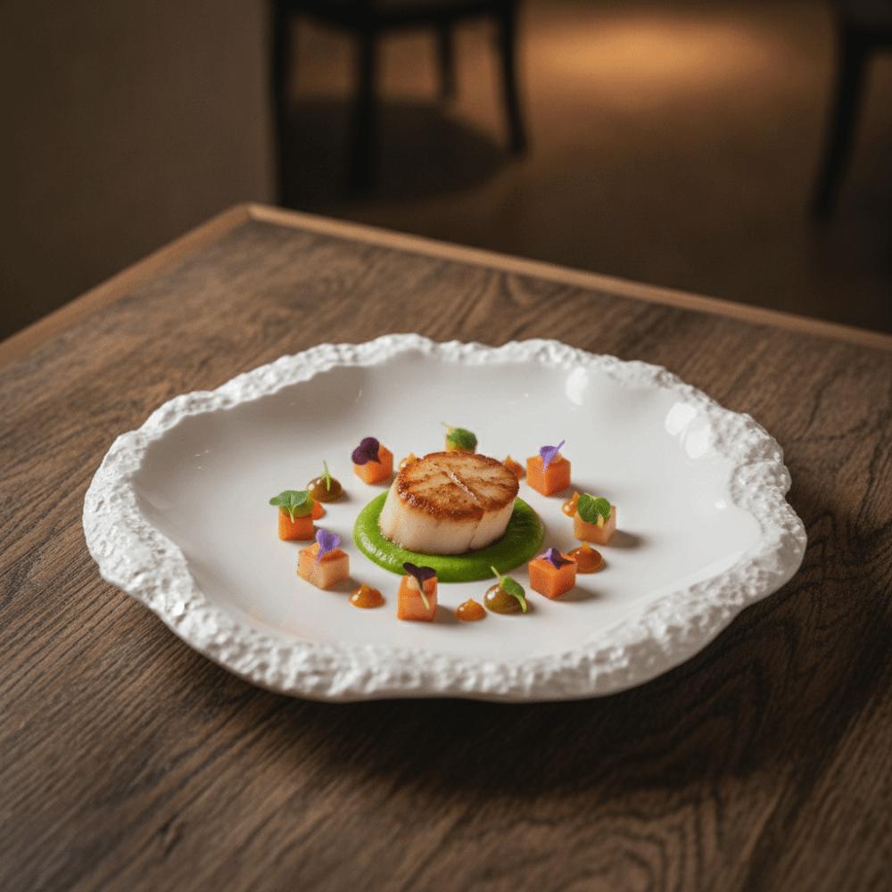 Irregular Shape Stone Pattern Dinner Plate Shallow Meal Plate Simple Dinner Serving Tray Hotel
