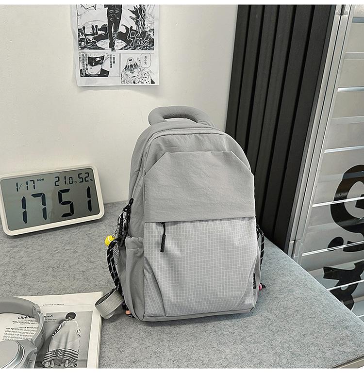 Schoolbag Small Backpack Men's and Women's Outdoor Lightweight Multipurpose Sports Riding Backpack Fashion Contrast Color Flat Casual Breast Bag