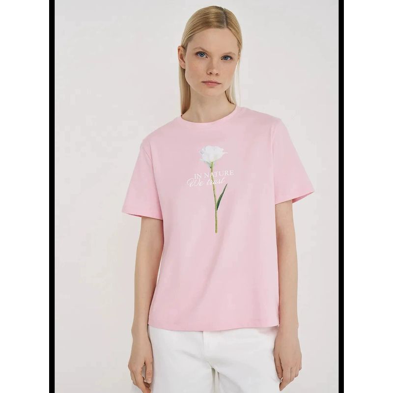 Loose Printed T-shirt Top Western Style New Fashion Casual Print Letters Cotton T-shirt Top