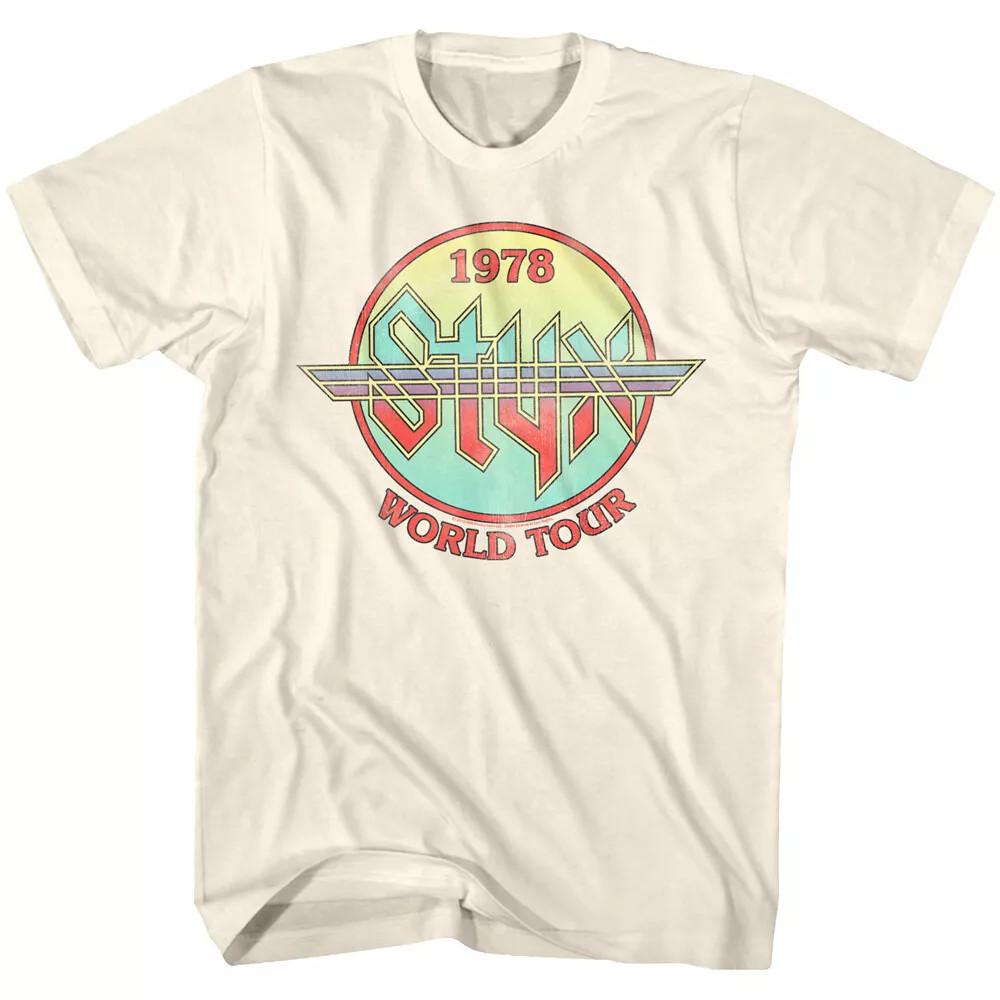 Styx Band Grand World Tour 1978 natural Color T Shirt  Unisex T-Shirt XL