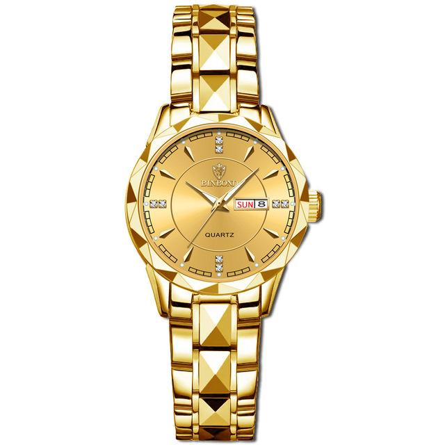 Brand 5552 Luxury Women Quartz Watch Waterproof Night Light Dual Calendar Fashionable Sports Women's Quartz Watch Clock