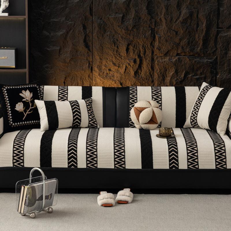 New Special-Shaped Leather Sofa Cushion, Straight Row Of One Piece, Simple High-End Seat Cushion, Non-Slip, Universal In All Seasons