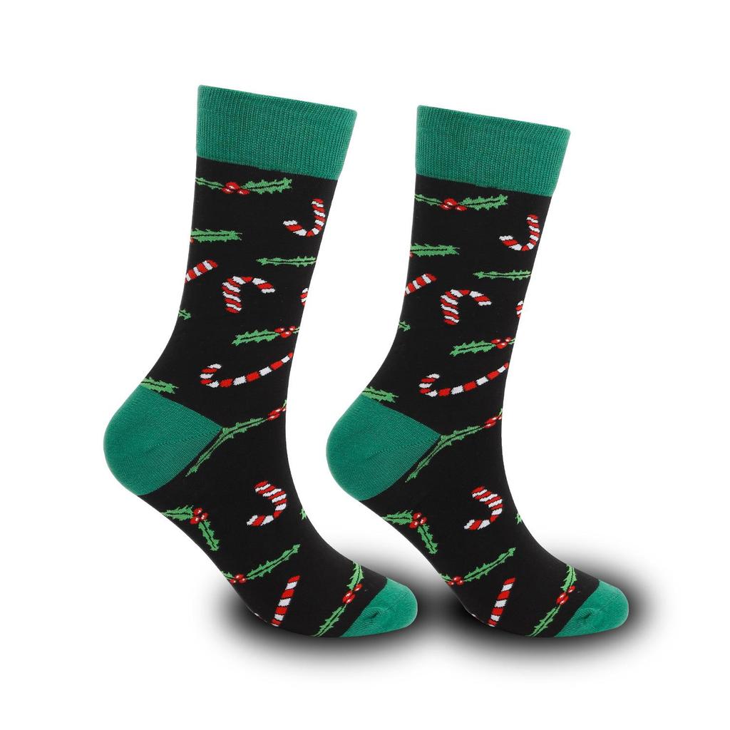 Festive Mid-Calf Cotton Socks: New Trendy Colorful Christmas Men's Plus Size Casual Socks