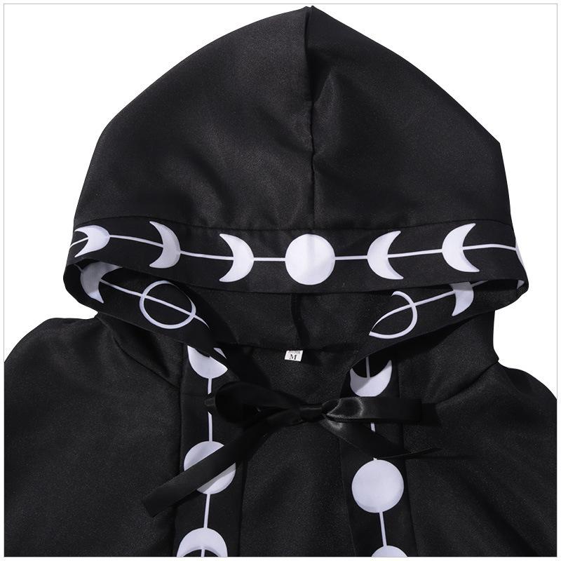 Halloween Medieval Grim Reaper Robe: Hooded Cape Costume for Children & Adults