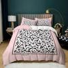 Leopard Print Duvet Cover Pink Cheetah Print Bedding Set Wild Animal Theme Comforter Cover for Girl Teens Microfiber Quilt Cover