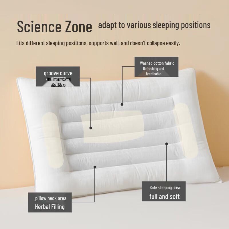 Duo Xi Ai Cotton Jacquard Cassia Seed Cervical Pillow