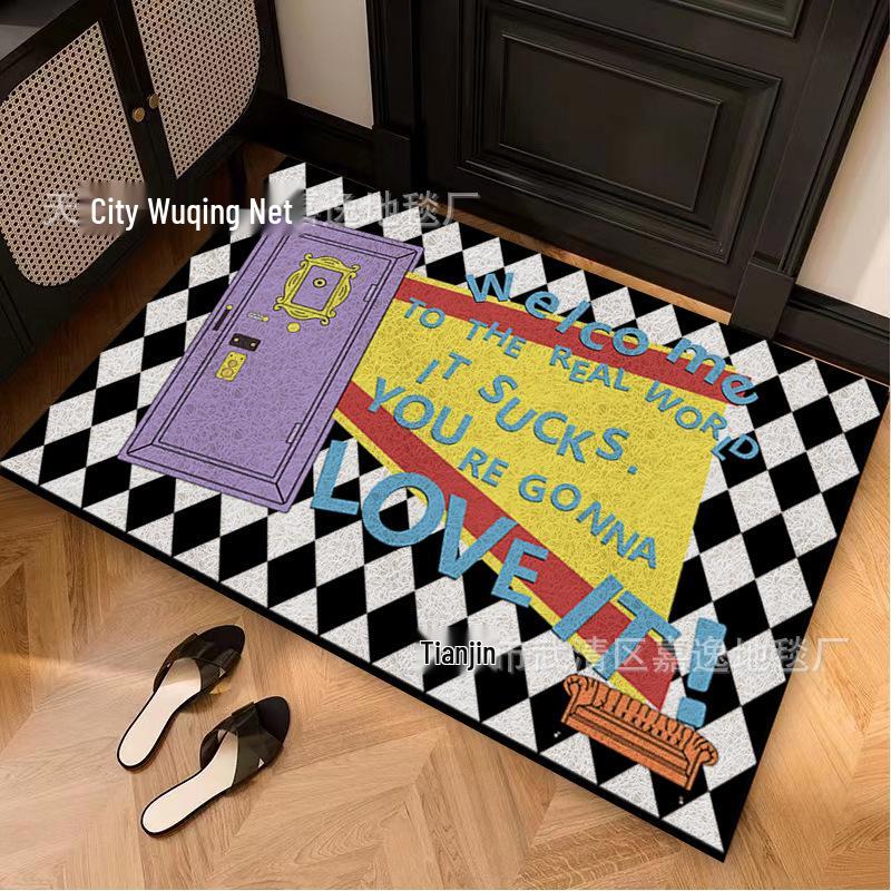 American Fun Scrape Entrance Mat: Wear-Resistant, Non-Slip Mud & Dirt Wiping Silk Ring Foot Pad
