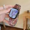 Marble Shell Pattern Resin Watch Band Butterfly Buckle Strap Compatible with Apple Watch Series 1–11 / SE / Ultra Fits 38–49mm