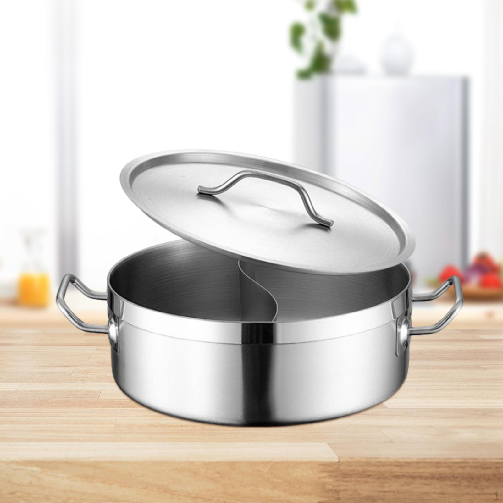 Кастрюля с разделителем Китайская крышка 2-сторонняя кастрюля для супа Толстая кухонная — фото 10