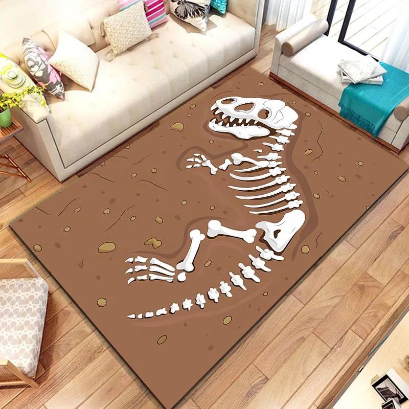3D Dinosaur Fossil Art Pattern Rug Carpet for Living Room Bathroom Mat Creative Doormat Carpet for Bedroom Home Decor