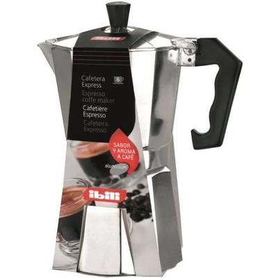 Italian Coffee Maker - Ibili - Bahia - 12 Cups - Polished Aluminium - Not Dishwasher Safe
