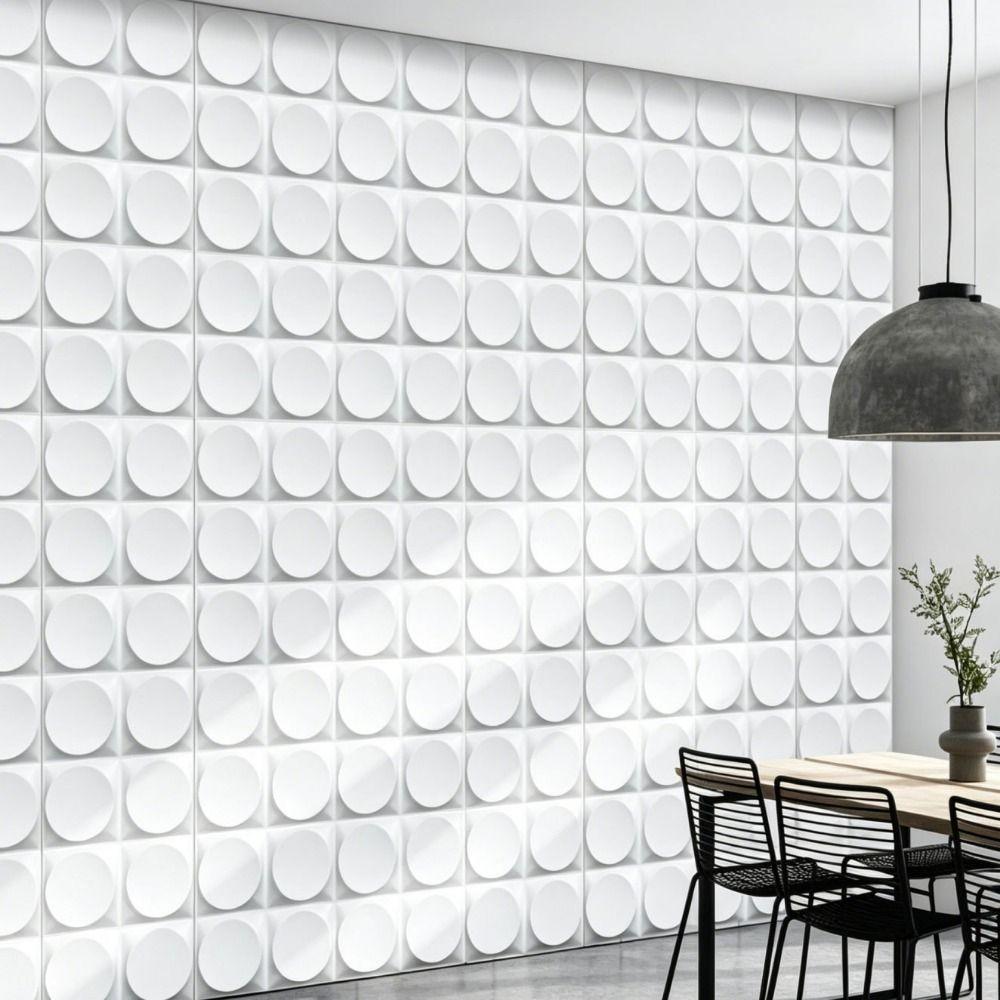 White Wall Sticker 3D PVC Wall Paper Removable Wall Panel Bathroom Kitchen