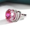 New Explosive Jewelry Copper Bottom Gold-plated Imitation Rose Cut Dragon Fruit Light Luxury Ring Female 18mm
