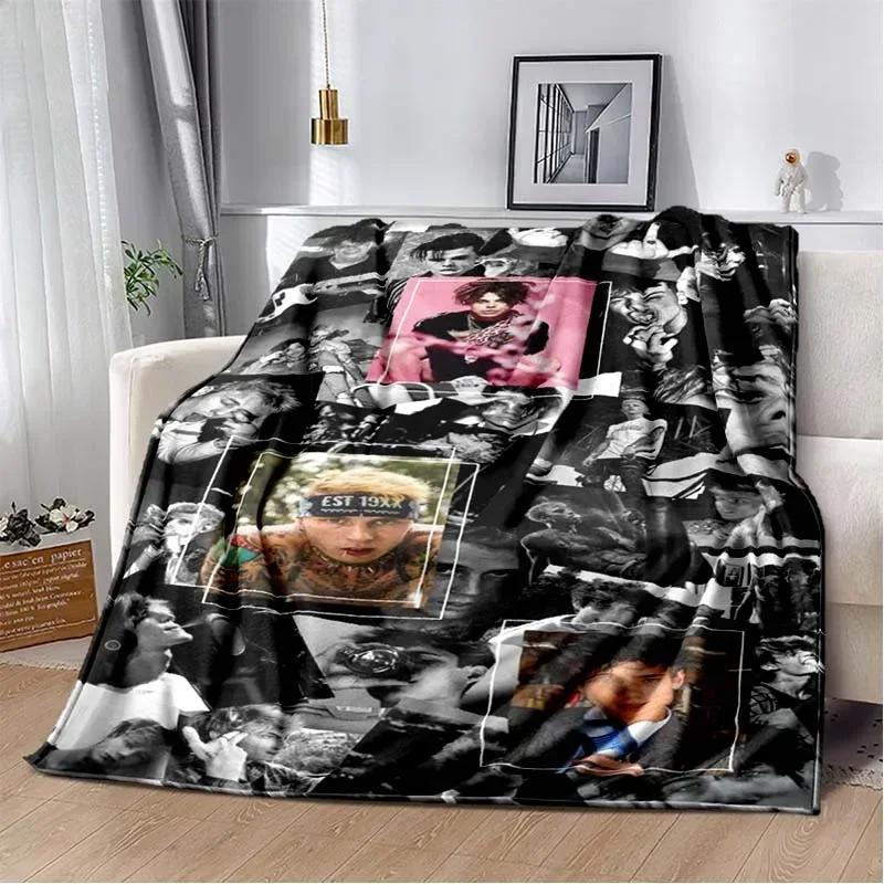 Machine Gun Kelly Poster Flannel Blanket Warm Music Art Throw for Bedroom Sofa Bed Travel Picnic Fan Gift