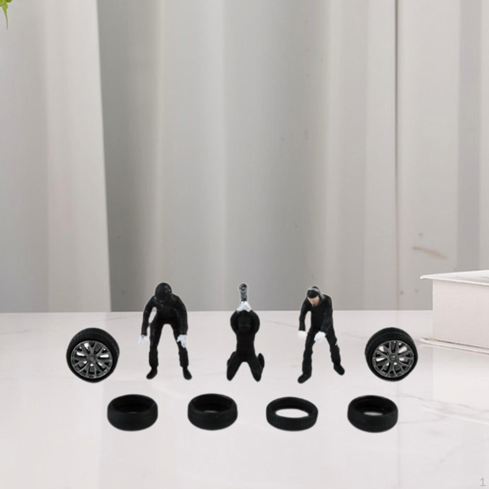 

Миниатюрные фигурки масштаба 1/64 для украшения стола и DIY крафт-проектов чёрный