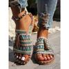 Bohemian Flat Sandals for Women - 2025 Summer New Fringe Design - Size 43 Beach Sandals