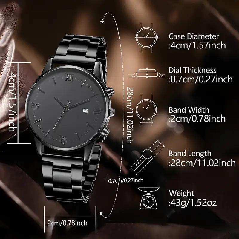 Men's Versatile Quartz Watch with Calendar - Steel Band, Large Dial, Casual & Business Style