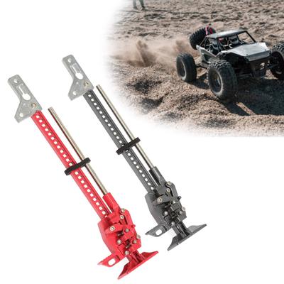 Adjustable Aluminum Lift Jack For 1/10 Scale RC Crawler Cars With Titanium And Red Display Rack
