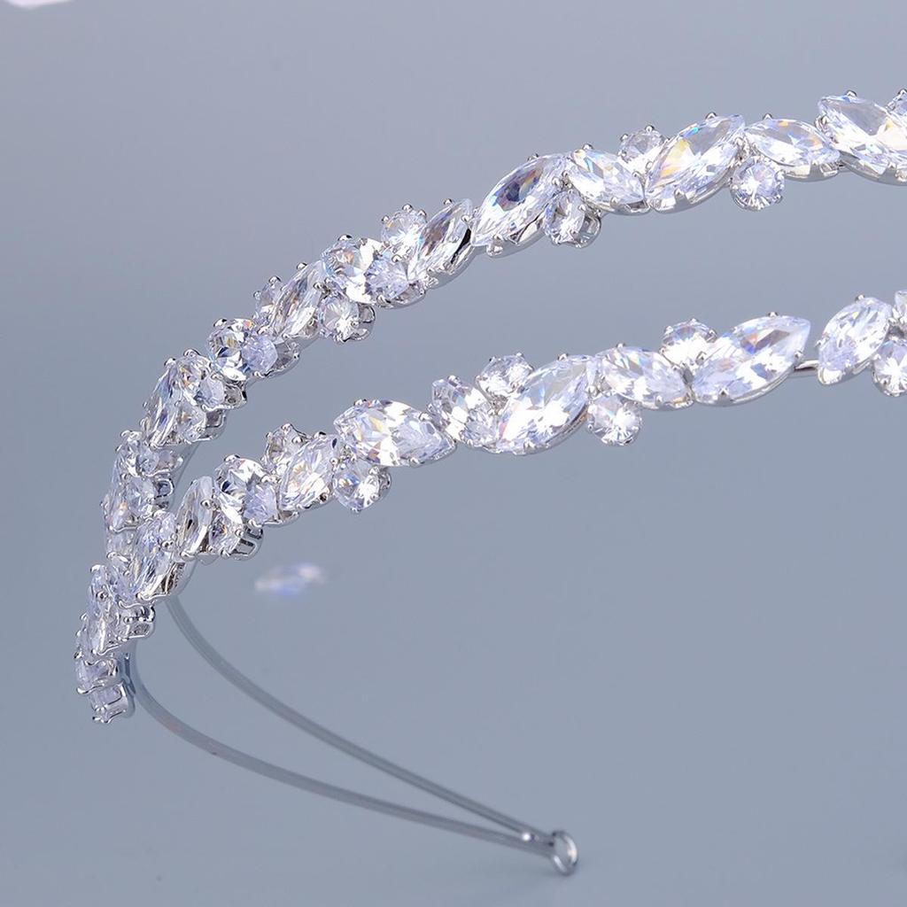 Koreanischer Zirkon Doppellagiges Kristall Brautstirnband: Eleganter High-End Hochzeits- & Abschlussball-Haarschmuck für Frauen