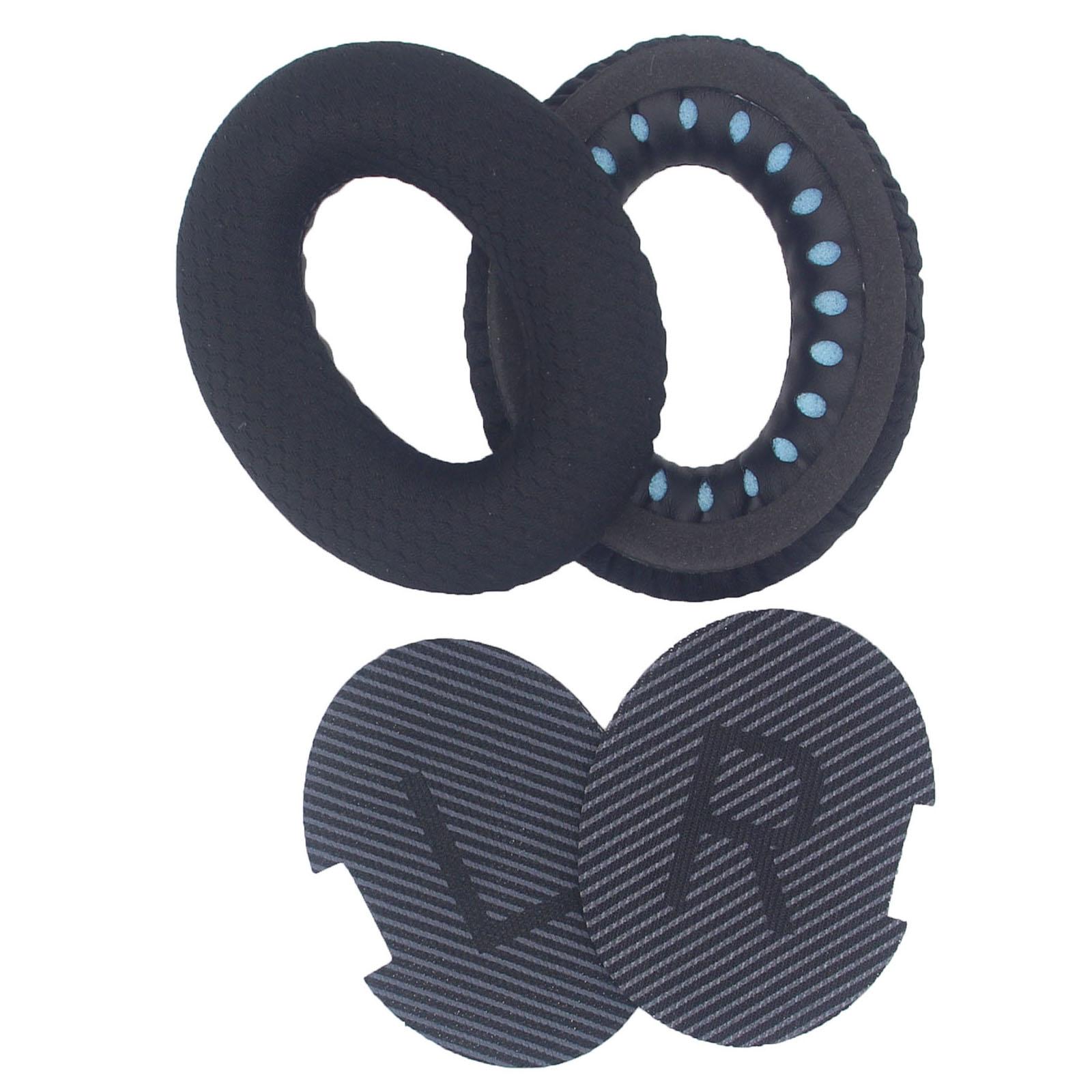 

JZF-525 1 Pair Headphone Ear Pads for Bose Soundtrue AE II/QuietComfort 35/25/15 Replacement Cushions Earmuffs Black+Black