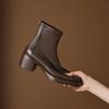 Krazing Pot Microfiber Round Toe Thick Heels Modern Boots Size 42 Zip Platform Beauty Lady Women Ankle Boots