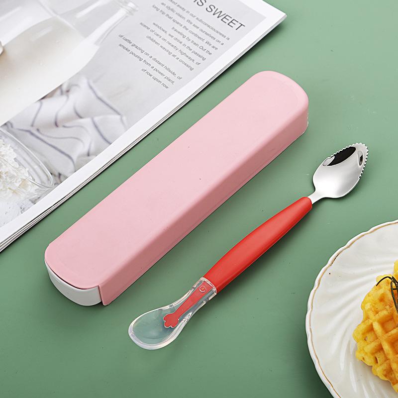 Stainless Steel Baby Feeding Spoons Silicone Heads Gentle on Gums Suitable for Everyday Use