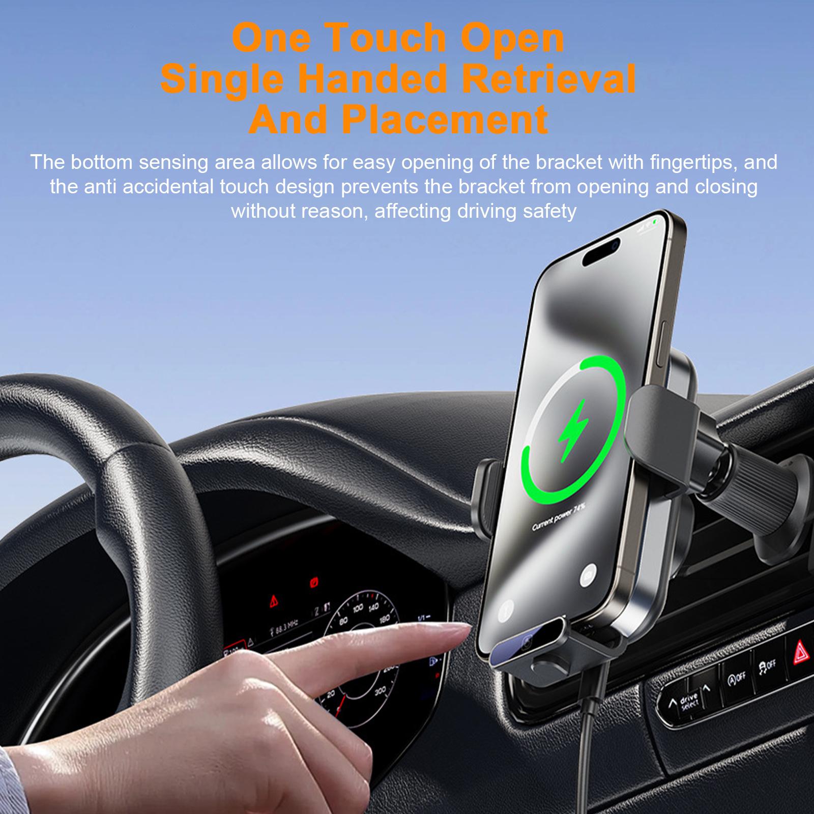 Car Mount Phone Holder Wireless  r Fast Charging   Vent Car Charging Holder   Clamping Anti-Slip and Shock Absorption  r Mount фото