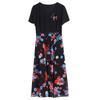 Women's Elegant Waist-Cinching Summer Chiffon Dress - Short-Sleeve, Two-Piece Look with Printed Design