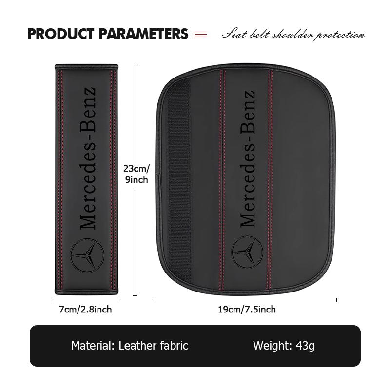 LWDV5 1/2PCS Car Seat Belt Shoulder Cover Comfort Safety Protect Pad Accessories For Benz AMG W213 W124 W108 W126 Exclusive W204 W222