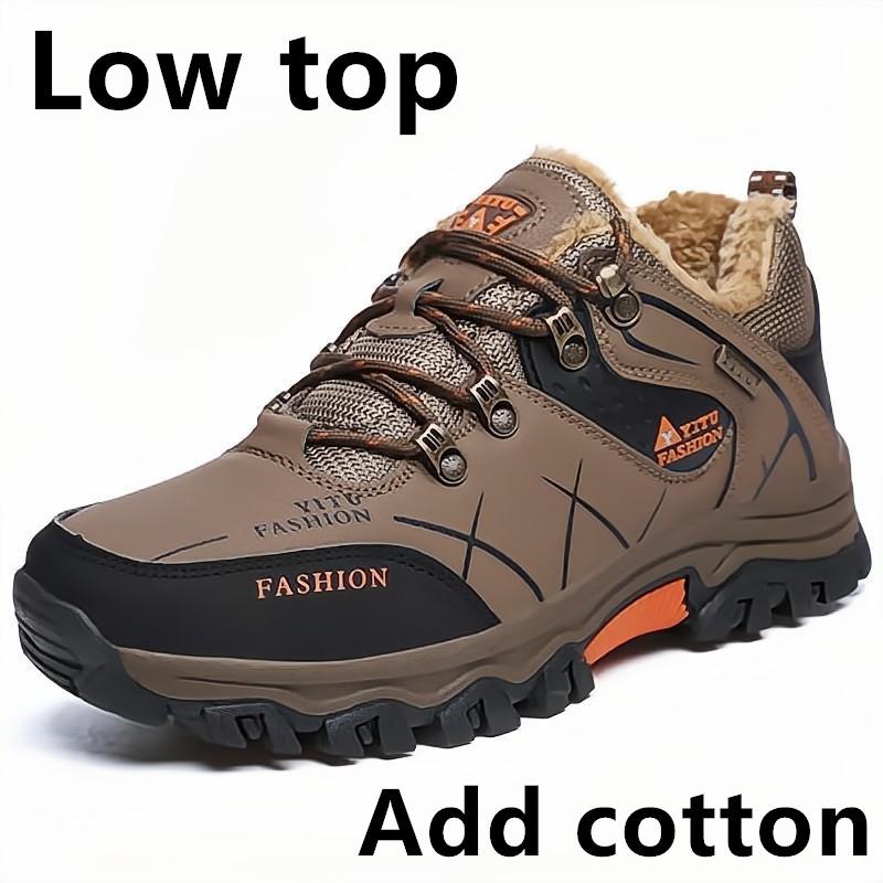 Men's Sneakers Mountaineering Boots Waterproof Leather Hiking Boots Warm Winter Shoes for Men Snow Boots Outdoor Trekking Shoes