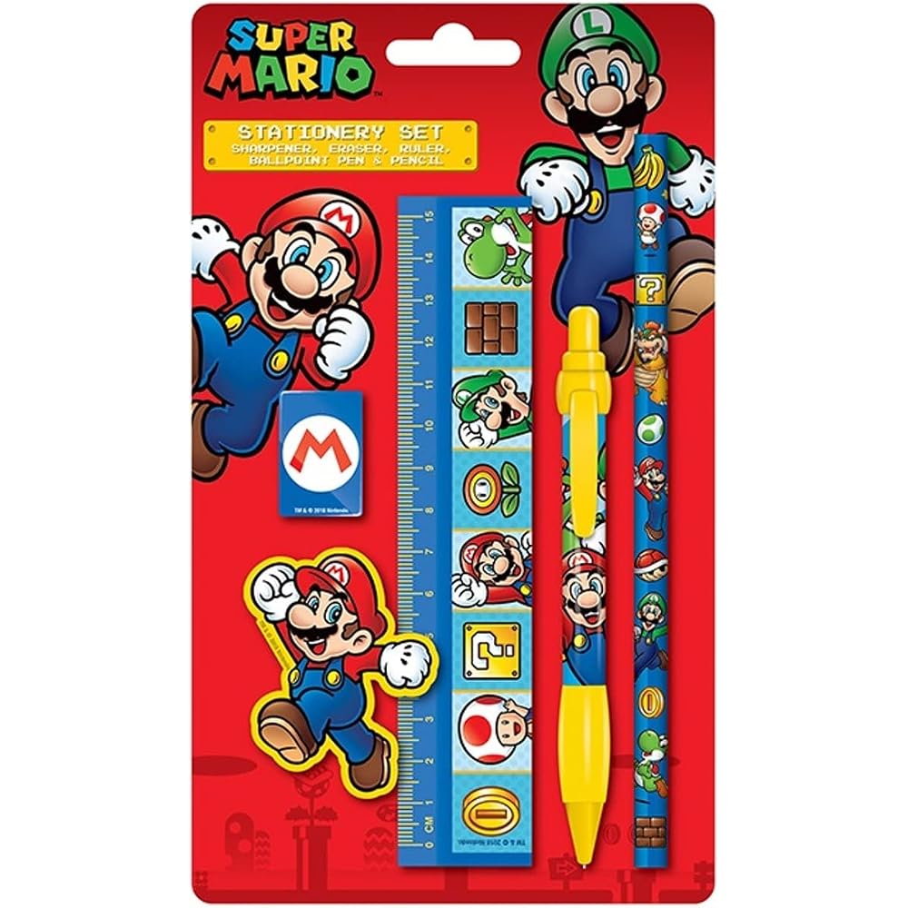 Toy & Gamer Super Mario | 5-Piece Stationery Set | Officially Licensed Merchandise