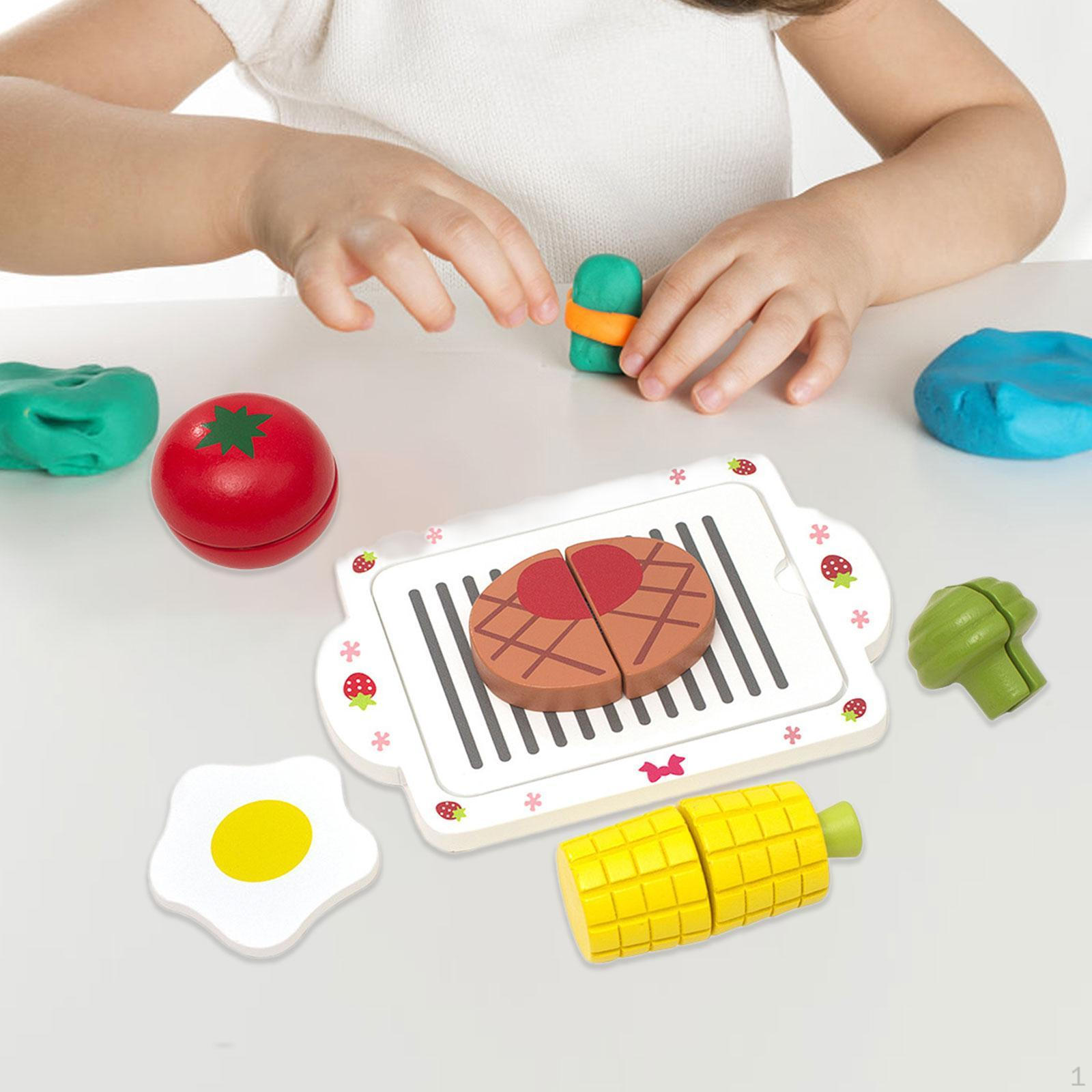 

Cutting Play Food Toys Educational Role Color Sorting Set Pretend Playset for Boys Girls