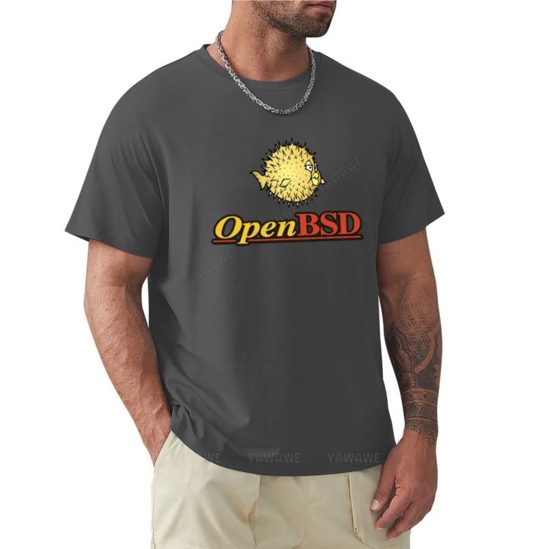 

OpenBSD T-Shirt boys t shirts summer clothes Short sleeve tee men t shirts black cotton mens t-shirt 4XL