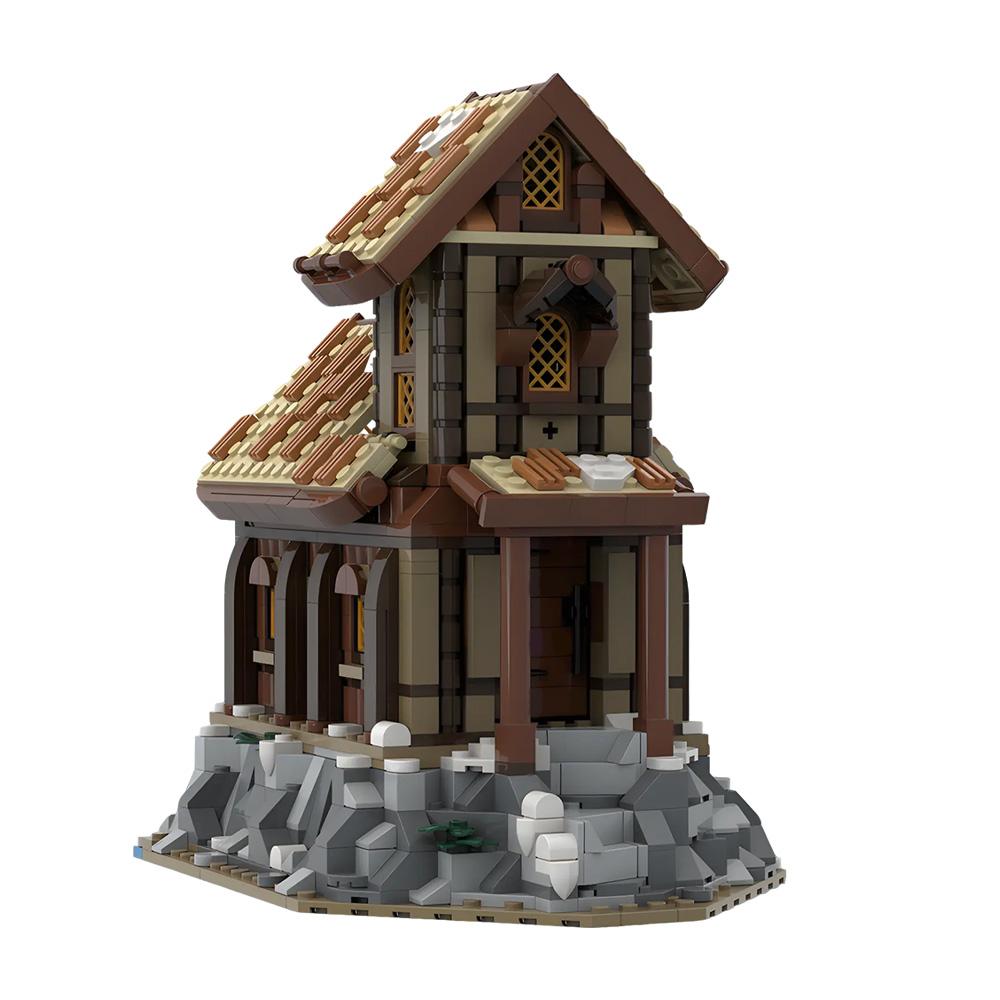 MOC Viking Village Expansion Storage Hut Building Blocks Model Medieval Storage Hut Architecture Bricks Assemble Toys Kids Gifts