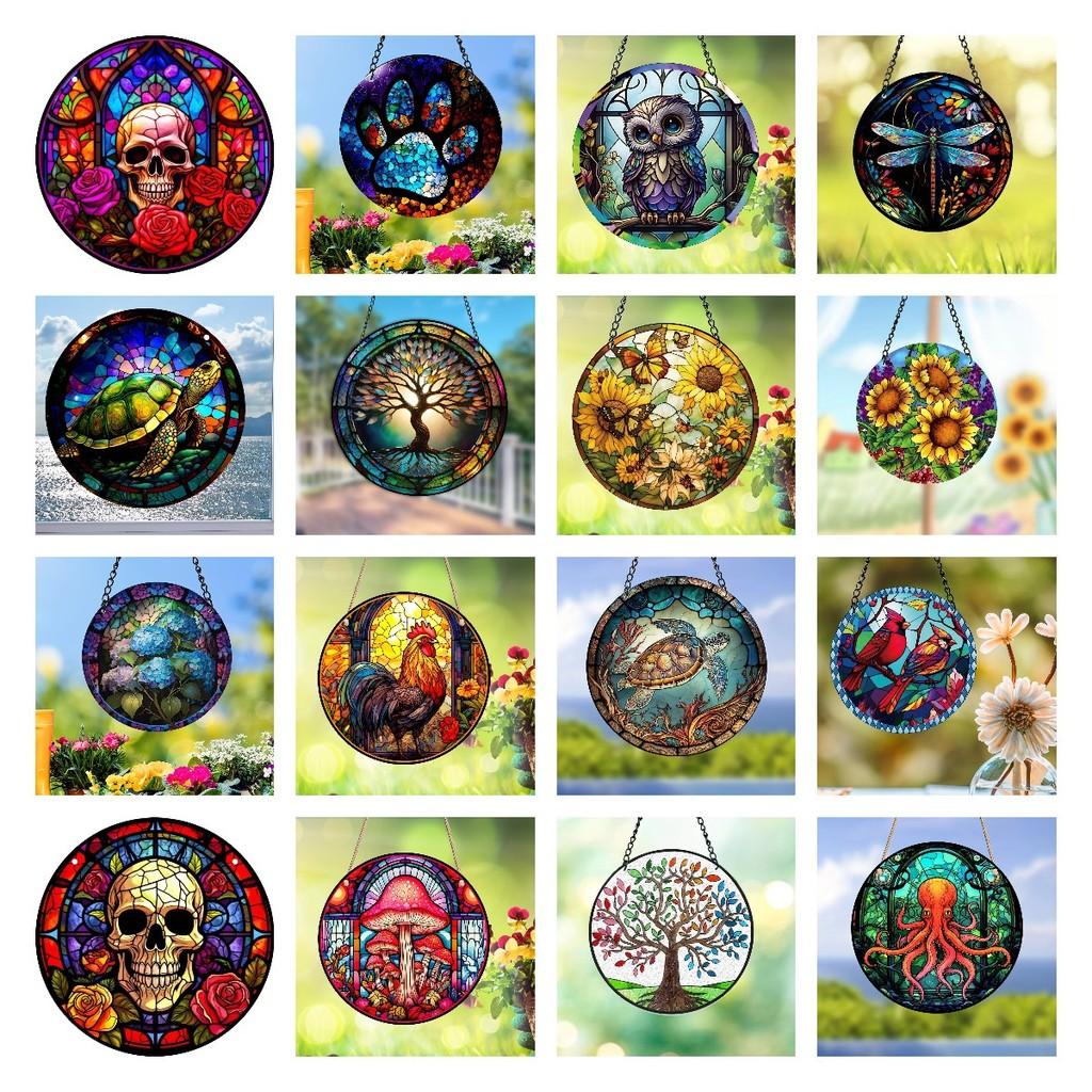 Tree 3d Of Life Dreamcatcher Halloween Acrylic Home Decoration Hanging Sign Door