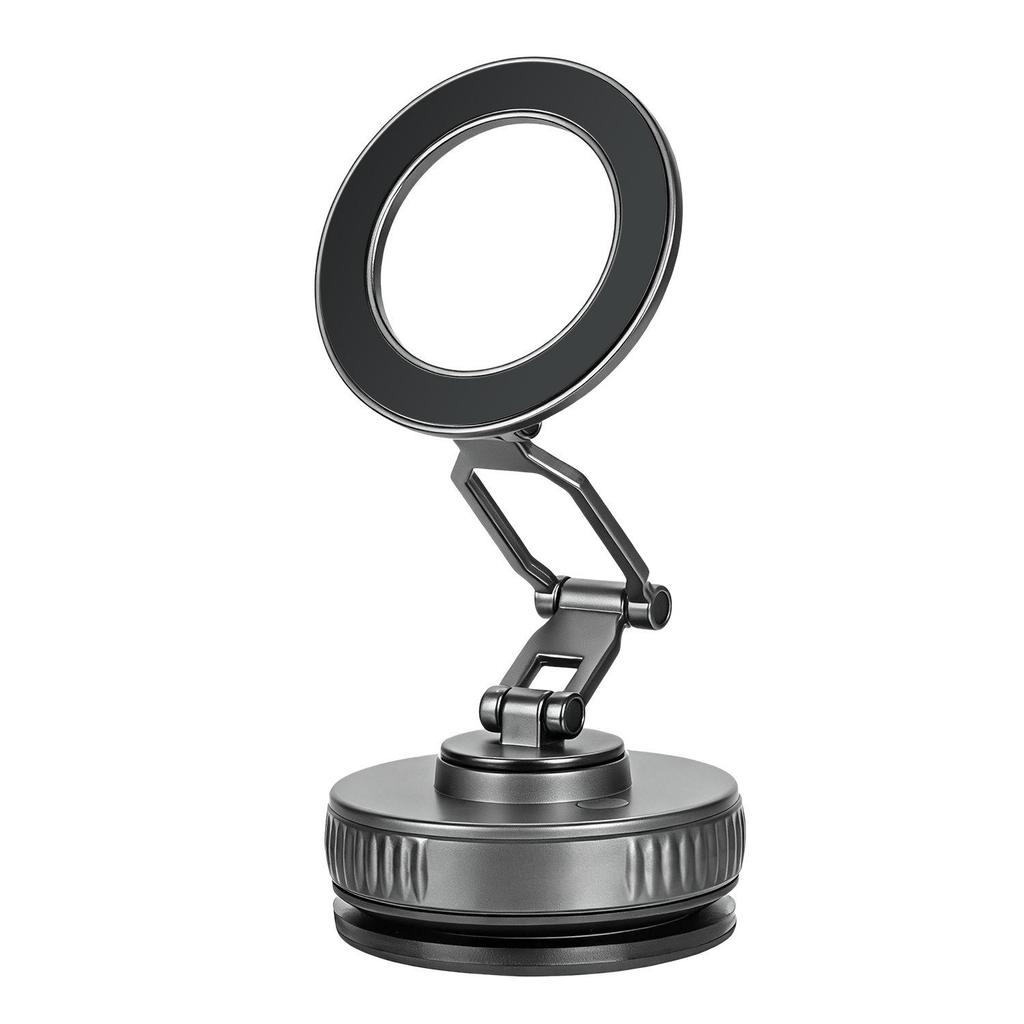 Universal Folding Magnetic Car Phone Holder with Rotating Vacuum Suction for In-Car Navigation