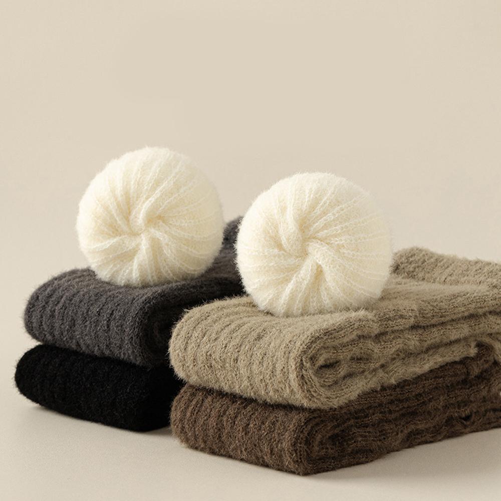Plush Knitting Fingerless Gloves Women Winter Warm Arm Sleeve Soft Stacked Half Sleeves Arm Warmer Fine Mitten Casual Punk Glove