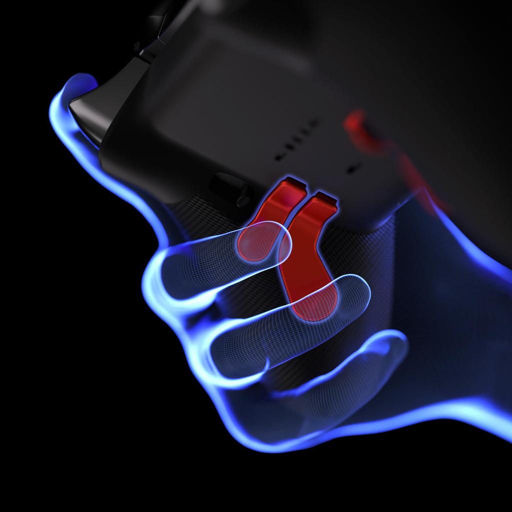 EXtremeRate 4 metallische Edelstahl-Rückpaddel, kompatibel mit Xbox Elite Series 2, 1 Ersatz-Haarauslösesperre für Xbox One, Xbox Elite Series