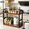 2-Tier Metal Countertop Rack Kitchen Storage Rack Space-Saving Multifunctional Rust-proof Rack for Cups and Condiments