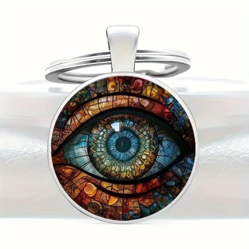 Wielobarwny Breloczek-Wisiorek Sowa z Akcentami Kamieni Szlachetnych i Kwiatowym Wzorem