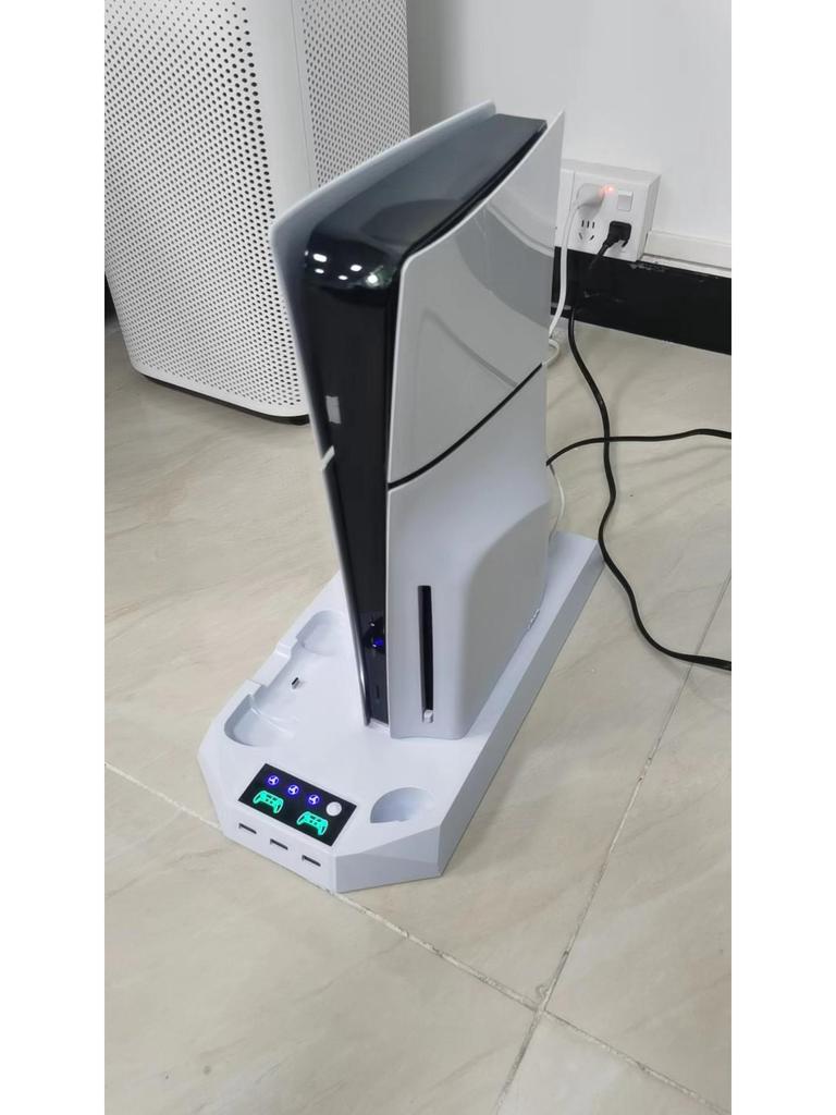 PS5 Pro/Slim Cooling Fan Base & Dual Controller Charging Station