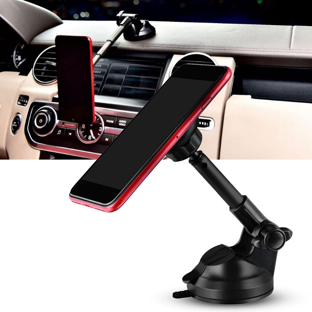 Universal Car Office Mobile Phone Magnet Retractable Holder Bracket Mount StandMagnet Black