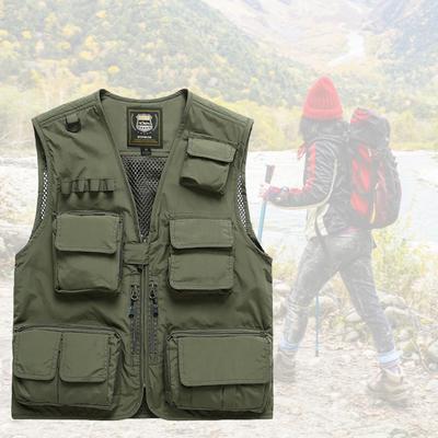 Weste mit mehreren Taschen, Verschlussband, Luftlöchern, beliebte Jacke, multifunktional, für den Außenbereich