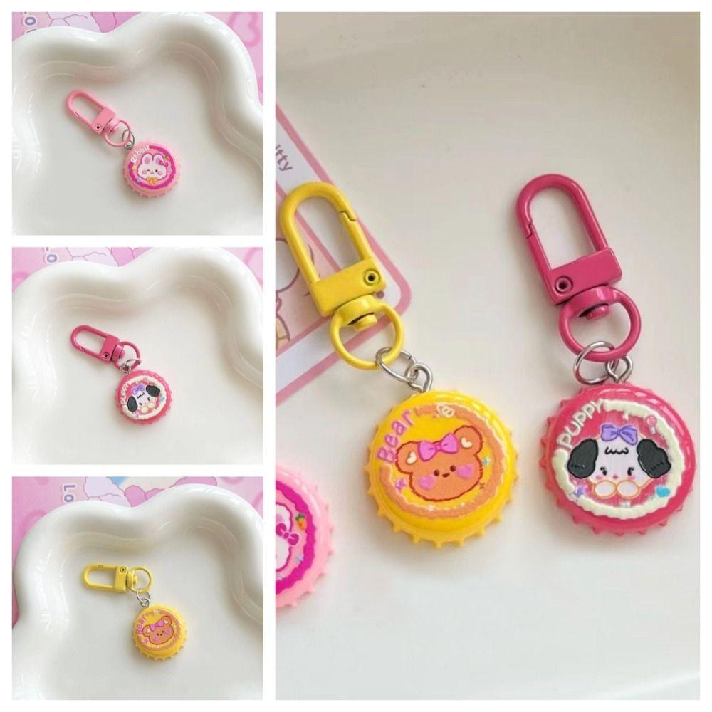 

Смола Брелок Щенок Розовый Медведь Брелок Мини-Крышка От Бутылки Брелок Пара