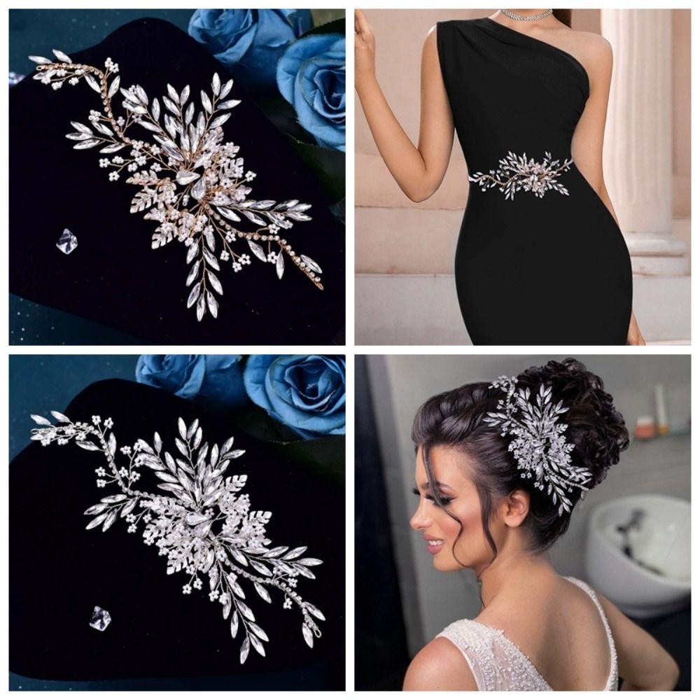Elegant Rhinestone Hair Clip Vintage Shiny Waist Accessories Birthday Head Jewelry